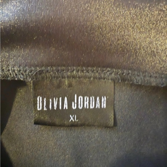 Olivia Jordan Faux Leather Mock Turtleneck Tank Top Punk Goth Shirt sz XL - Picture 4 of 4